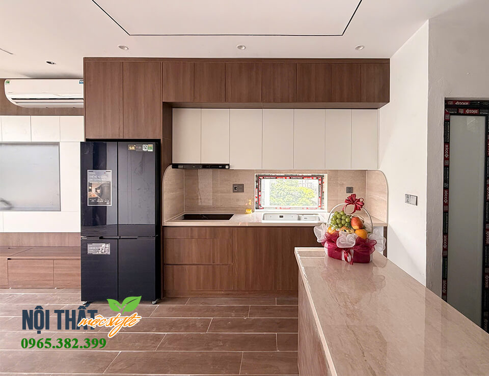 Tủ bếp đẹp hiện đại, tủ bếp nhỏ nhưng đầy đủ công năng